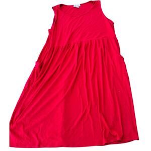 ❤️ Silhouettes Plus Size Red Sleeveless Dress 5X Pockets Minimalist